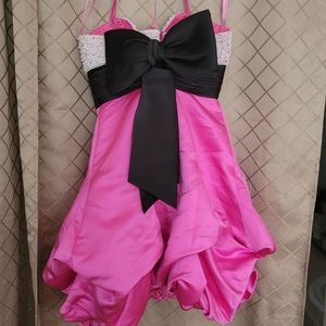 Jovani Pink Strapless Mini Dress